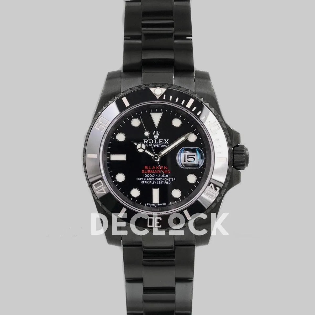 Replica Rolex Submariner 116610 Black Dial in DLC Blaken Red