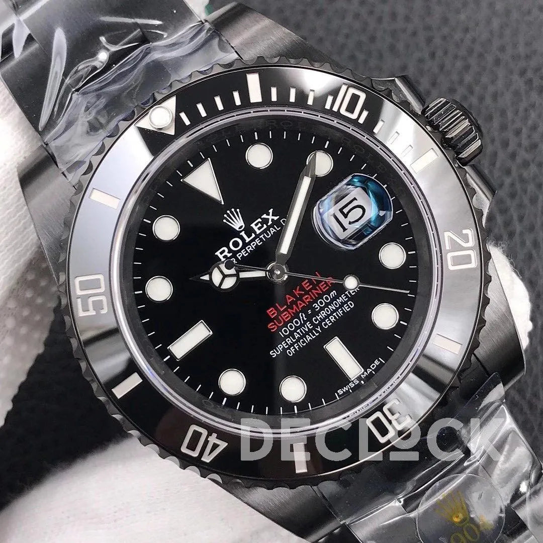 Replica Rolex Submariner 116610 Black Dial in DLC Blaken Red