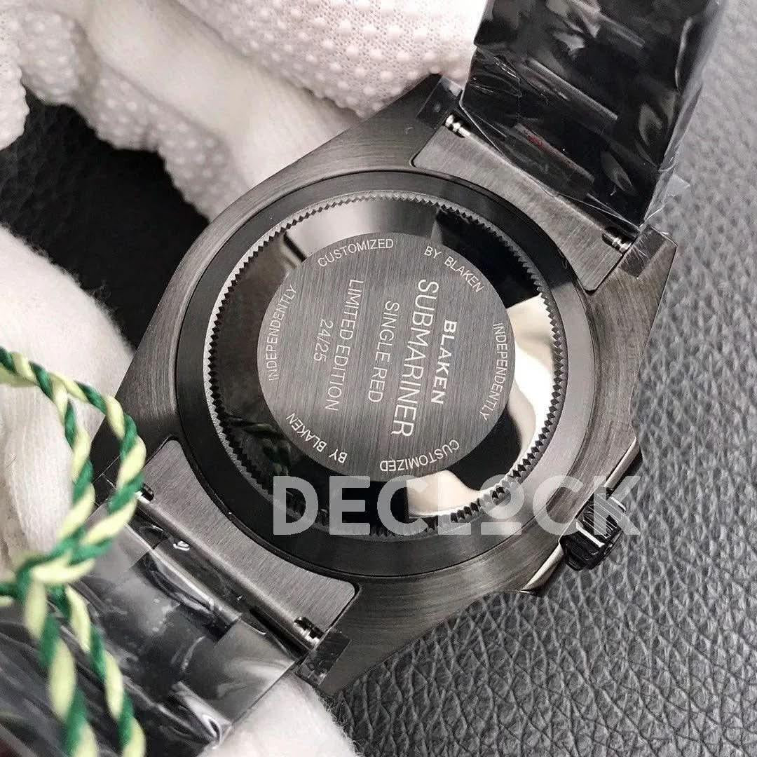 Replica Rolex Submariner 116610 Black Dial in DLC Blaken Red |  Declock.