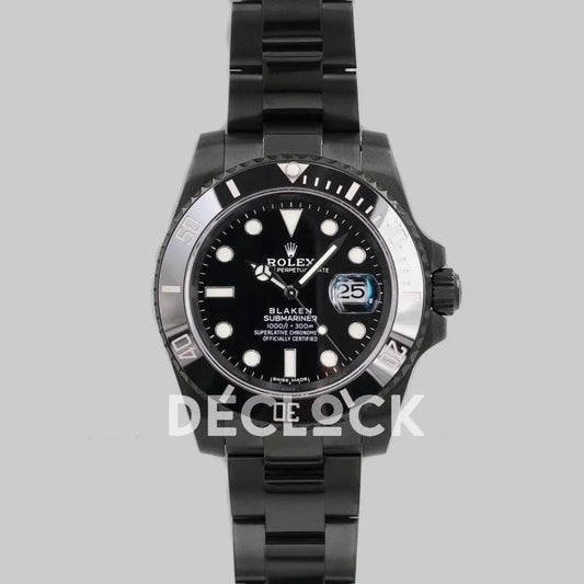 Replica Rolex Submariner 116610 Black Dial in DLC Blaken |  Declock.