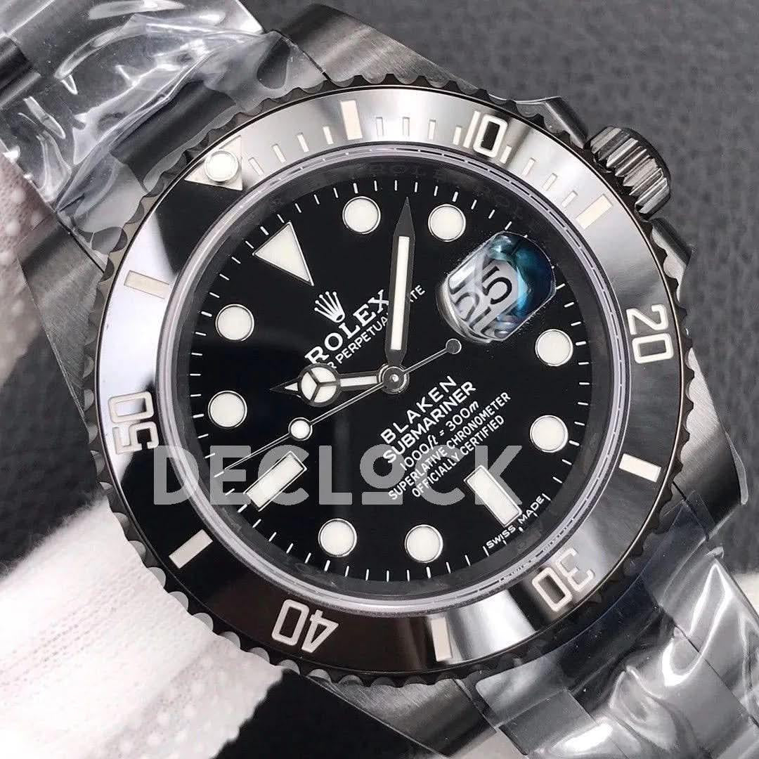 Replica Rolex Submariner 116610 Black Dial in DLC Blaken |  Declock.