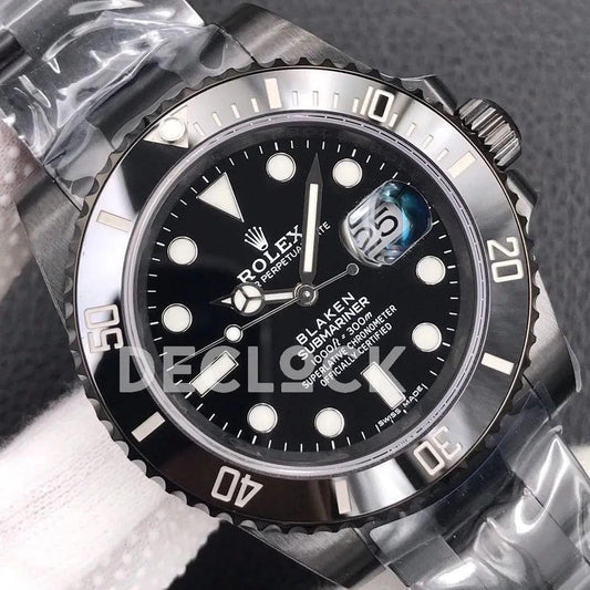 Replica Rolex Submariner 116610 Black Dial in DLC Blaken |  Declock.