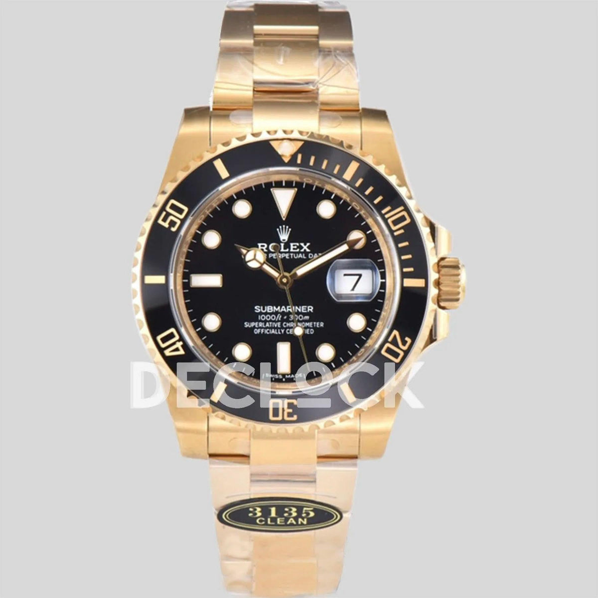 Replica Rolex Submariner 116618LB Black Ceramic in Gold |  Declock.
