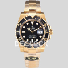 Replica Rolex Submariner 116618LB Black Ceramic in Gold