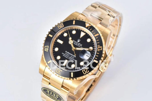 Replica Rolex Submariner 116618LB Black Ceramic in Gold | Declock.