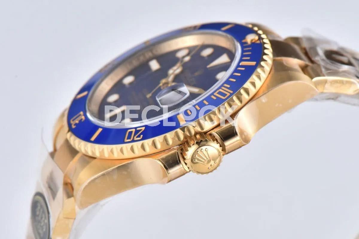 Replica Rolex Submariner 116618LB Blue Ceramic in Gold |  Declock.