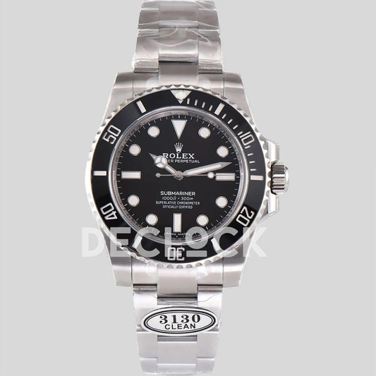 Replica Rolex Submariner 124060 No Date Black Ceramic |  Declock.