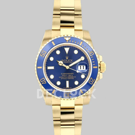 Replica Rolex Submariner 126613LB Blue Ceramic in Yellow Gold |  Declock.