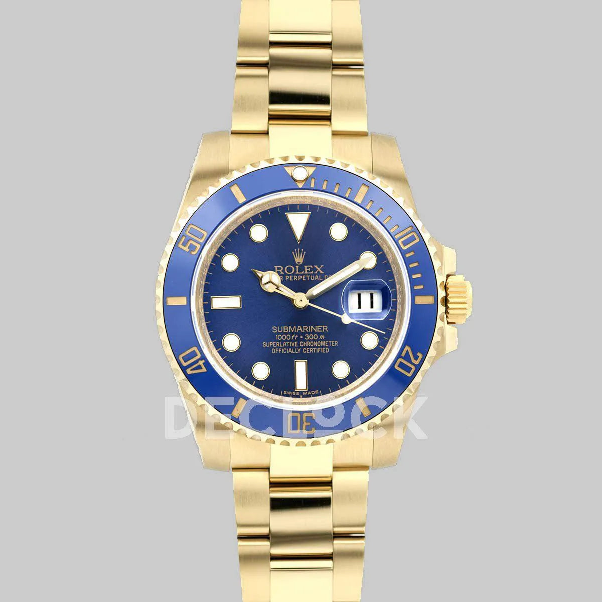 Replica Rolex Submariner 126613LB Blue Ceramic in Yellow Gold