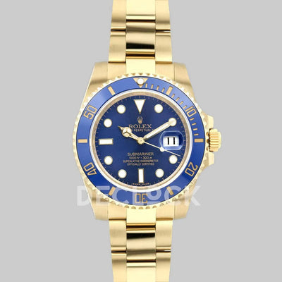Replica Rolex Submariner 126613LB Blue Ceramic in Yellow Gold