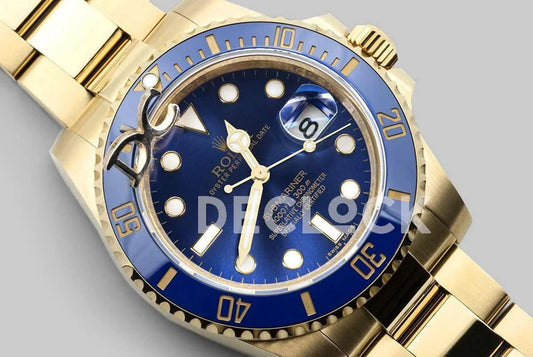 Replica Rolex Submariner 126613LB Blue Ceramic in Yellow Gold | Declock.