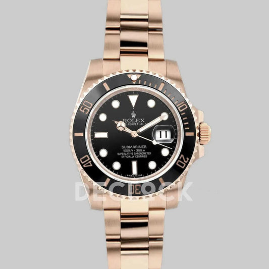 Replica Rolex Submariner 166160 in Rose Gold on Bracelet | Declock.