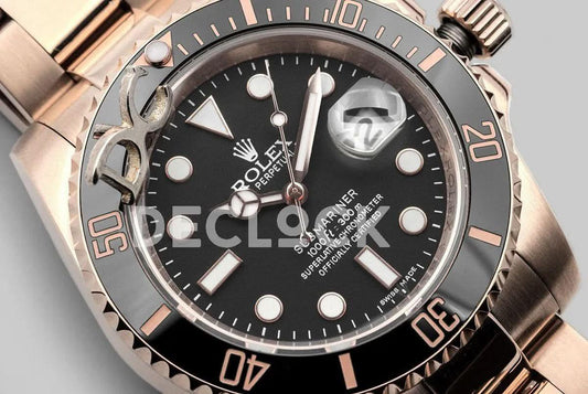 Replica Rolex Submariner 166160 in Rose Gold on Bracelet |  Declock.