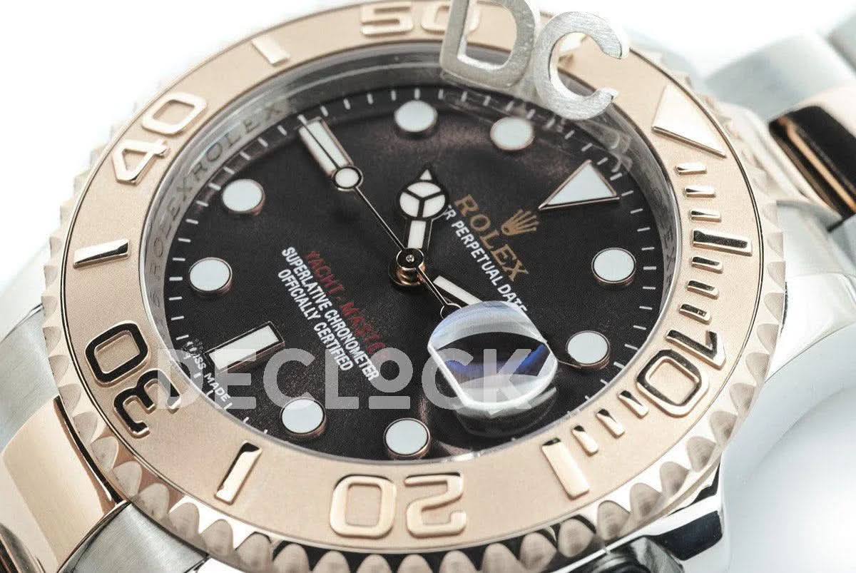 Replica Rolex Yacht Master 116622 Everose Black Dial in Two Tone
