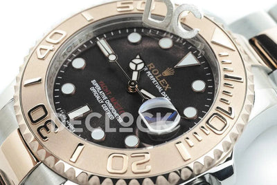 Replica Rolex Yacht Master 116622 Everose Black Dial in Two Tone