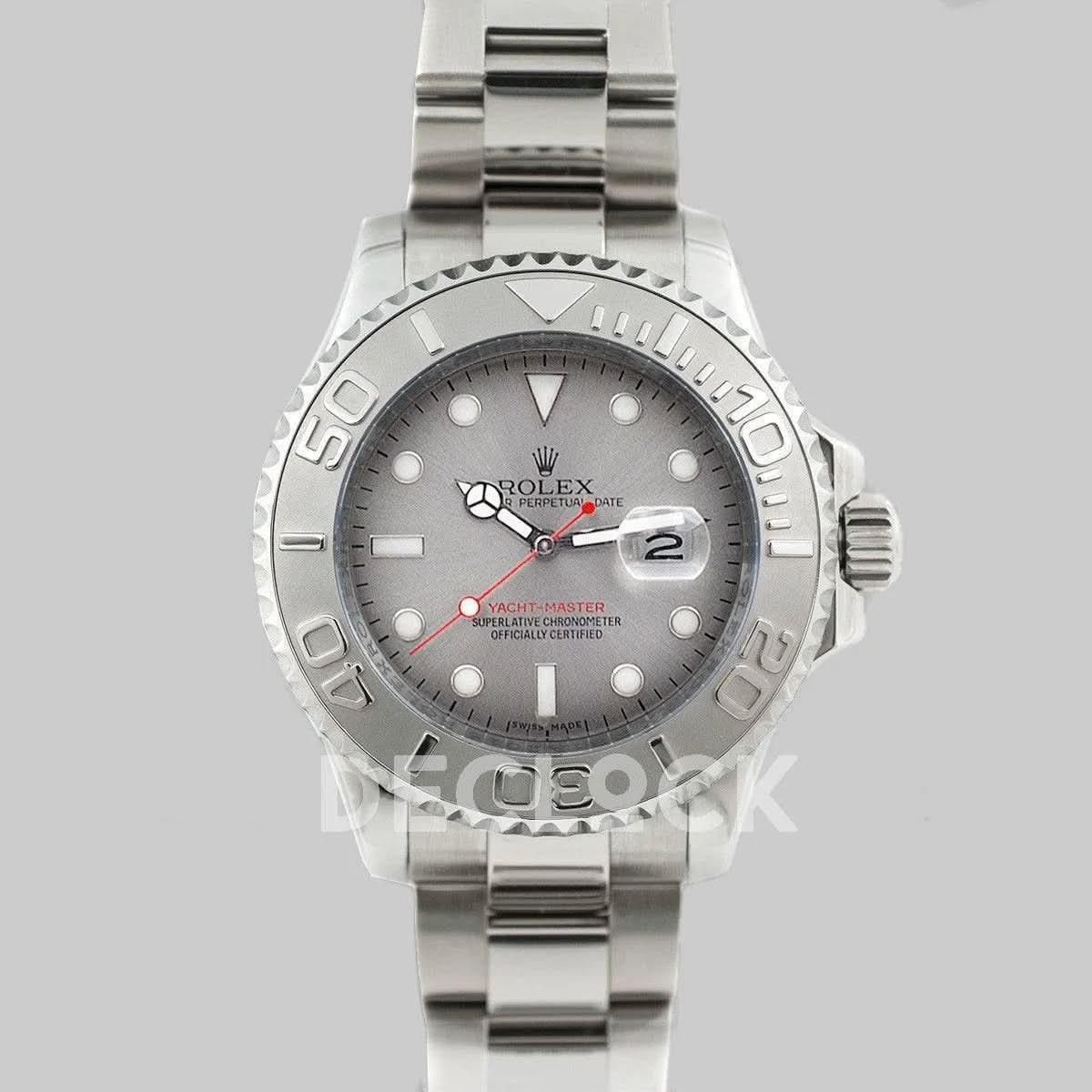 Replica Rolex Yacht Master 116622 Platinum Dial |  Declock.