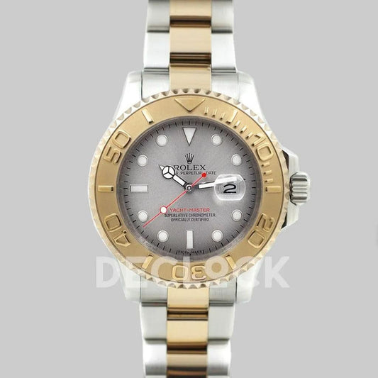 Replica Rolex Yacht Master 116622 Yellow Gold Gray Dial in Two Tone |  Declock.