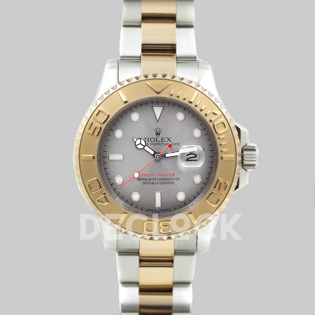 Replica Rolex Yacht Master 116622 Yellow Gold Gray Dial in Two Tone - Replica Watches