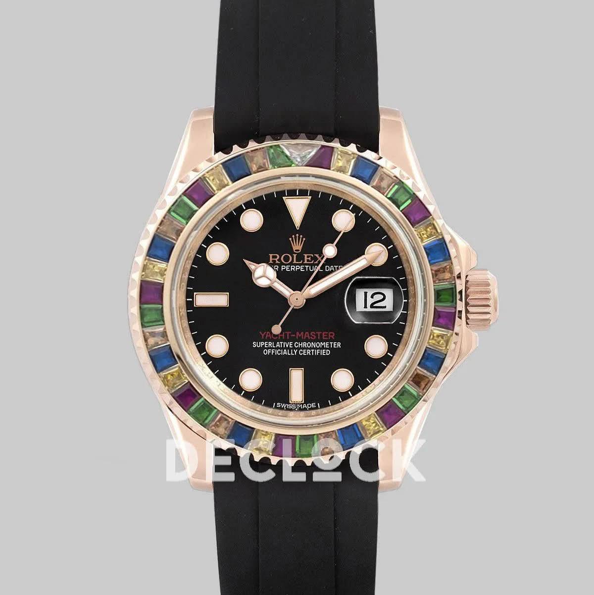 Replica Rolex Yacht-Master 116695 SATS with Gem-Set Bezel |  Declock.
