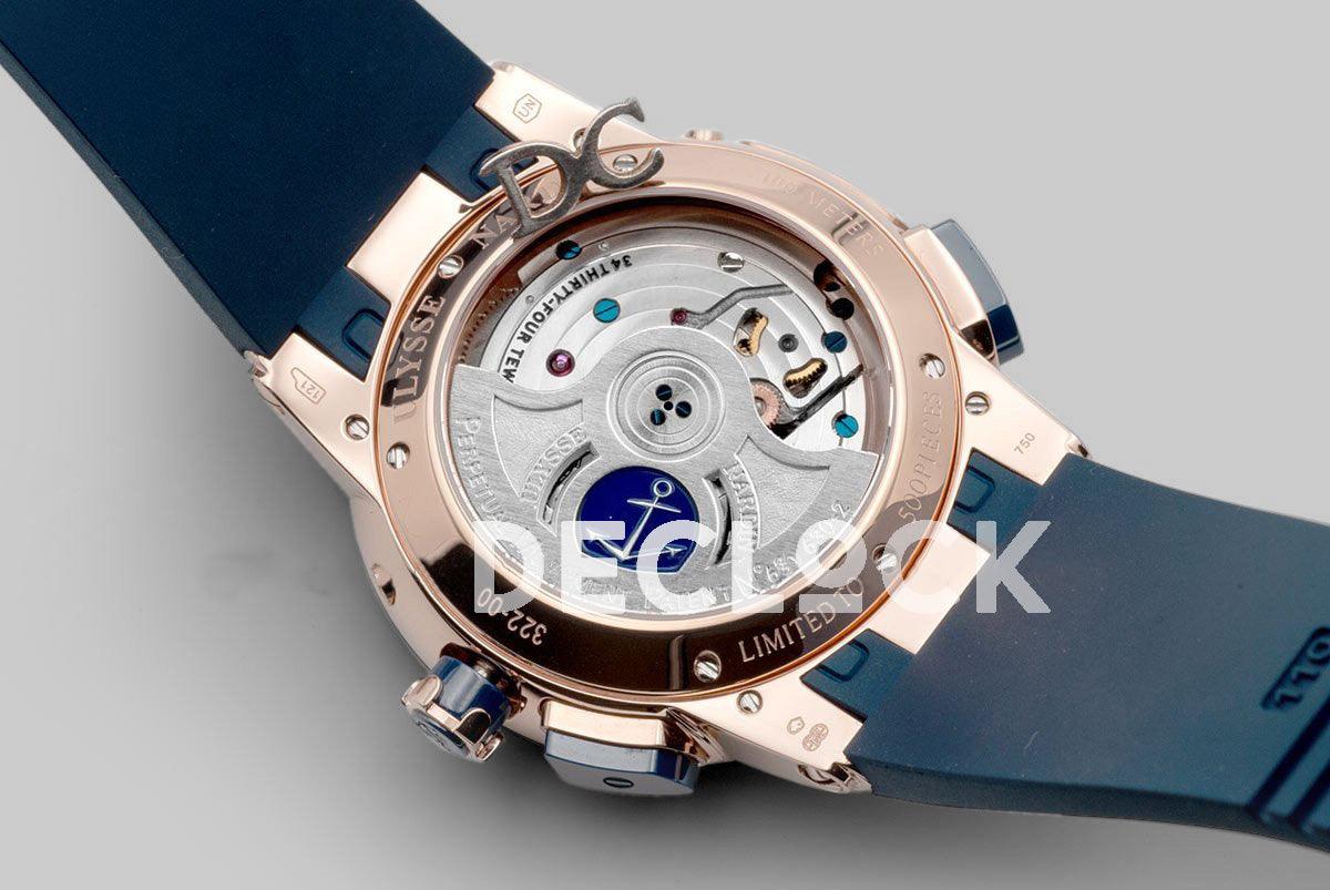 Replica Ulysse Nardin El Toro White Dial in Rose Gold on Blue Rubber - Replica Watches