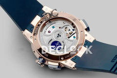 Replica Ulysse Nardin El Toro White Dial in Rose Gold on Blue Rubber