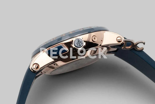 Replica Ulysse Nardin El Toro White Dial in Rose Gold on Blue Rubber | Declock.
