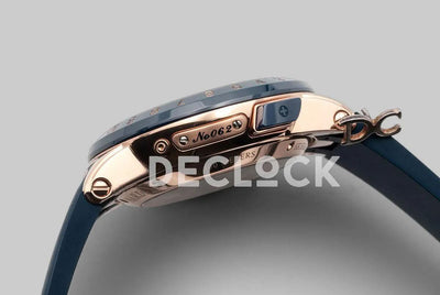 Replica Ulysse Nardin El Toro White Dial in Rose Gold on Blue Rubber