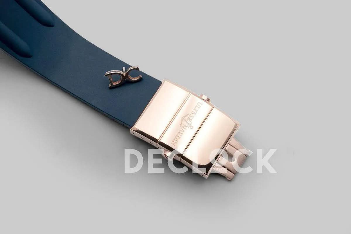 Replica Ulysse Nardin El Toro White Dial in Rose Gold on Blue Rubber