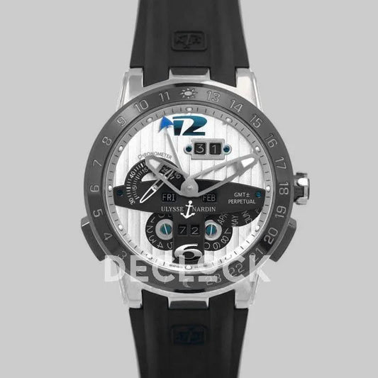 Replica Ulysse Nardin El Toro White Dial in Steel on Black Rubber | Declock.