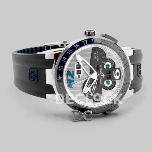 Replica Ulysse Nardin El Toro White Dial in Steel on Black Rubber |  Declock.