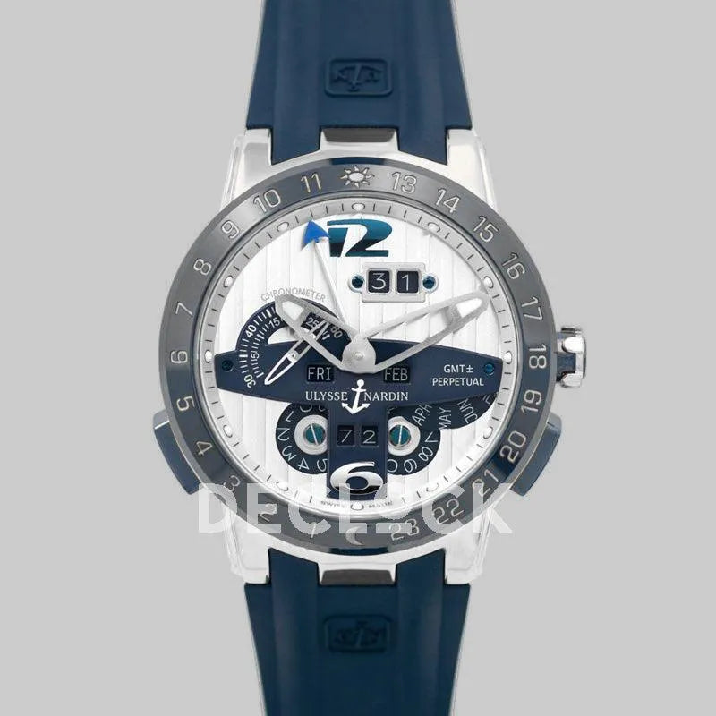 Replica Ulysse Nardin El Toro White Dial in Steel on Blue Rubber