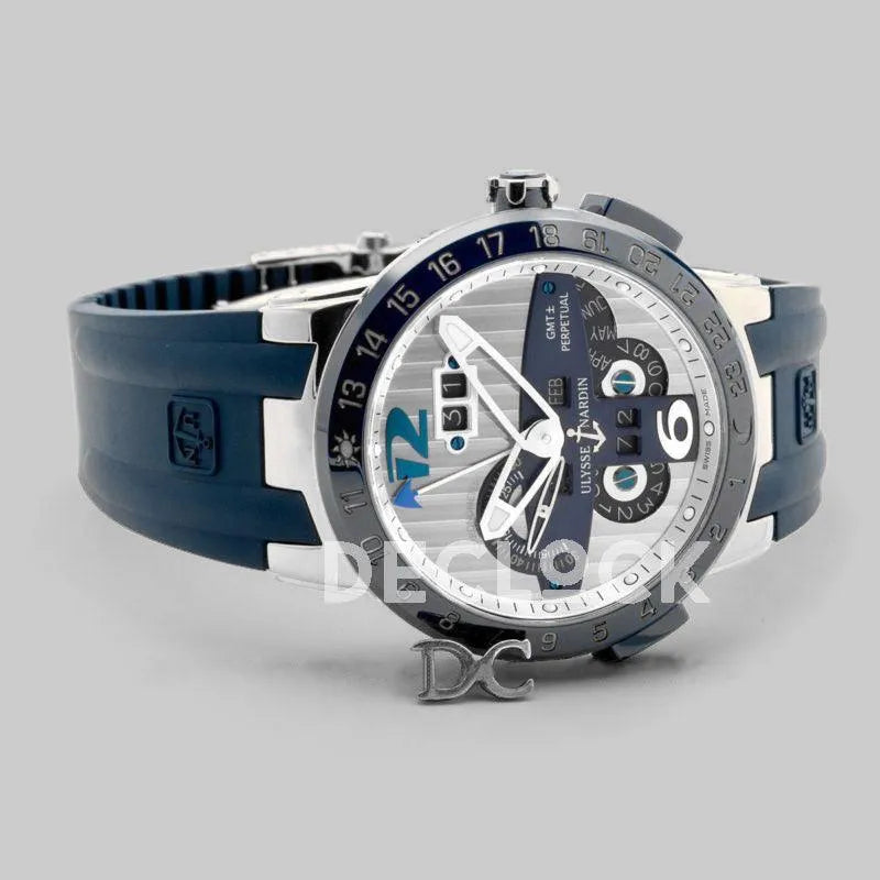 Replica Ulysse Nardin El Toro White Dial in Steel on Blue Rubber