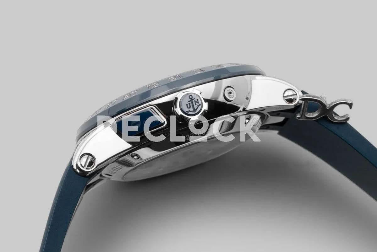 Replica Ulysse Nardin El Toro White Dial in Steel on Blue Rubber |  Declock.
