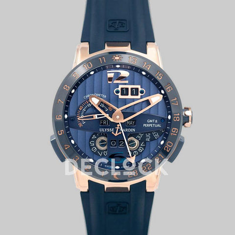 Replica Ulysse Nardin Executive EL Toro Blue Dial in Rose Gold on