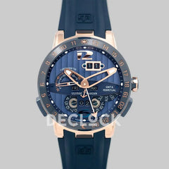 Replica Ulysse Nardin Executive EL Toro Blue Dial in Rose Gold on Blue Rubber