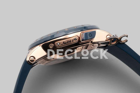 Replica Ulysse Nardin Executive EL Toro Blue Dial in Rose Gold on Blue Rubber - Replica Watches