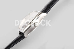 Replica Vacheron Constantin Malte Tourbillon Steel on White Dial on Black Croco Leather Strap