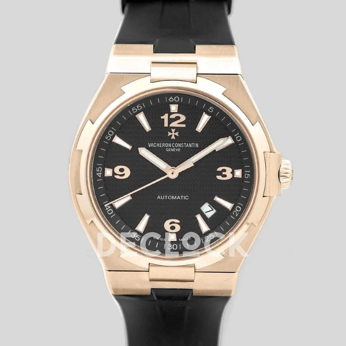 Replica Vacheron Constantin Overseas Automatic Black Dial in Rose Gold |  Declock.