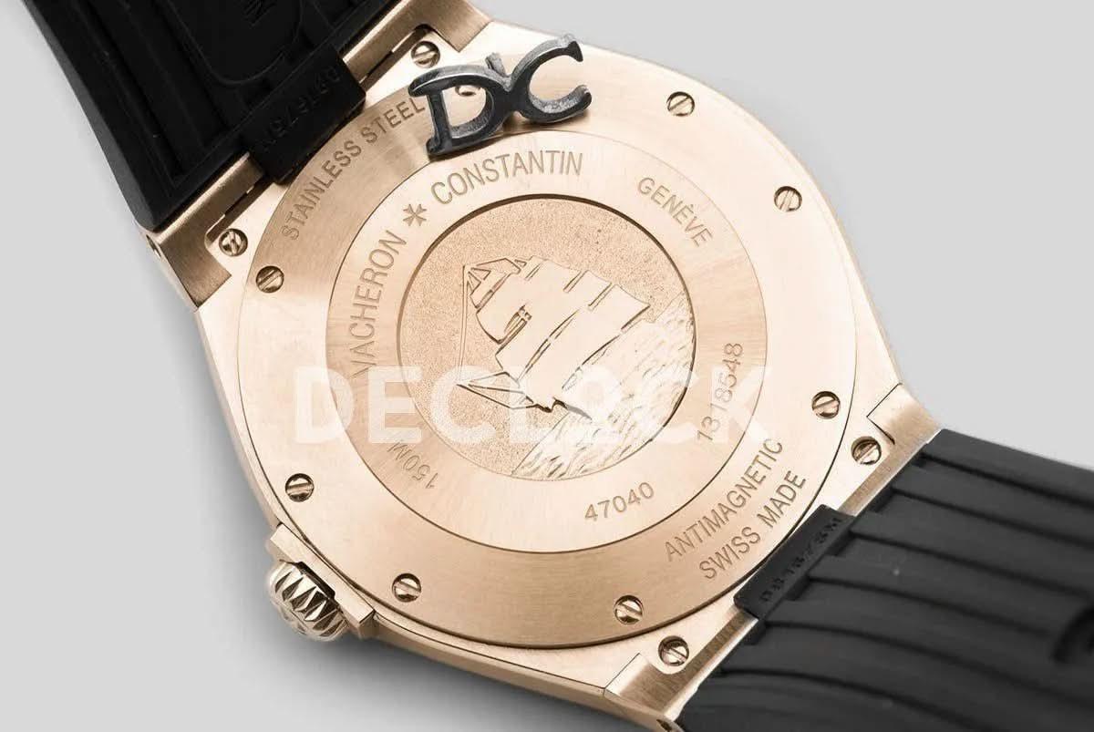 Replica Vacheron Constantin Overseas Automatic Black Dial in Rose Gold |  Declock.