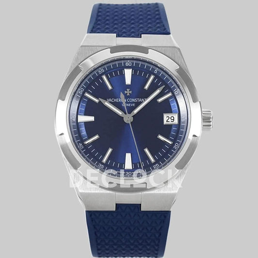 Replica Vacheron Constantin Overseas Automatic Blue Dial in Steel on Blue Rubber | Declock.
