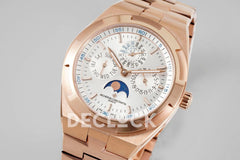 Replica Vacheron Constantin Overseas Perpetual Calendar Rose Gold on Silver Dial