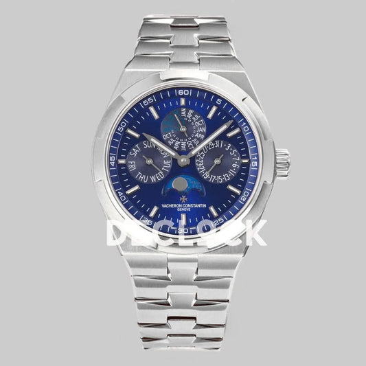 Replica Vacheron Constantin Overseas Perpetual Calendar Steel on Blue Dial | Declock.