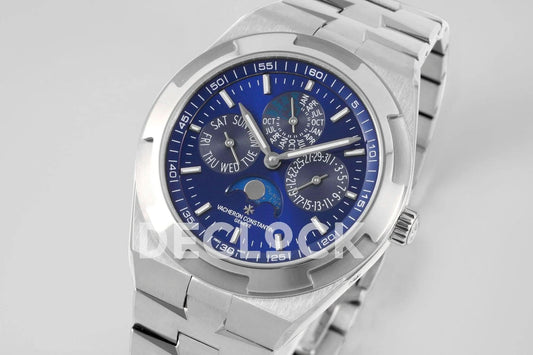Replica Vacheron Constantin Overseas Perpetual Calendar Steel on Blue Dial | Declock.