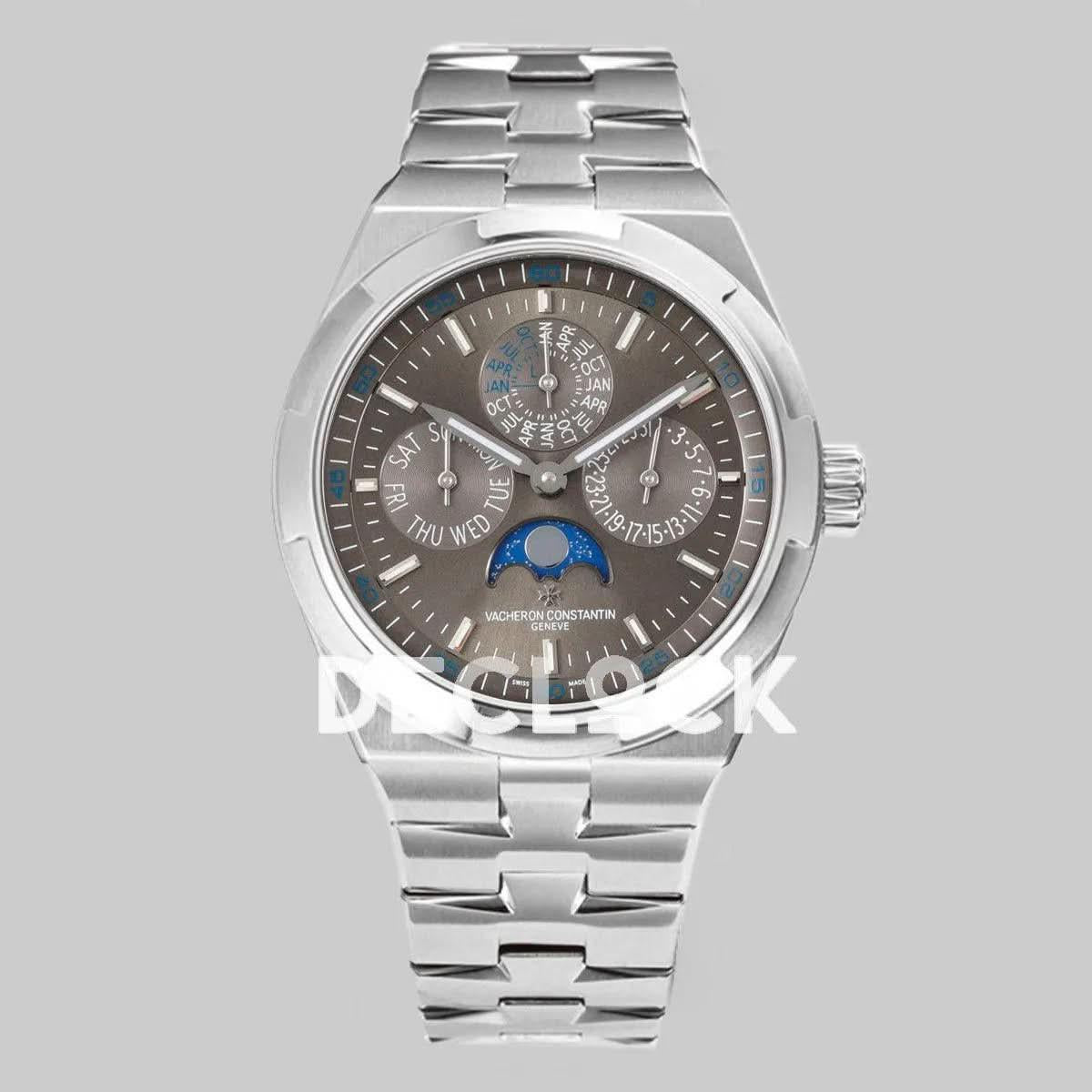 Replica Vacheron Constantin Overseas Perpetual Calendar Steel on Gray Dial |  Declock.