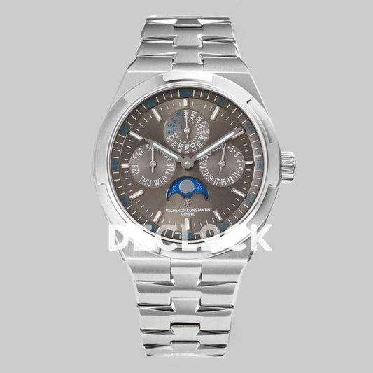 Replica Vacheron Constantin Overseas Perpetual Calendar Steel on Gray Dial | Declock.