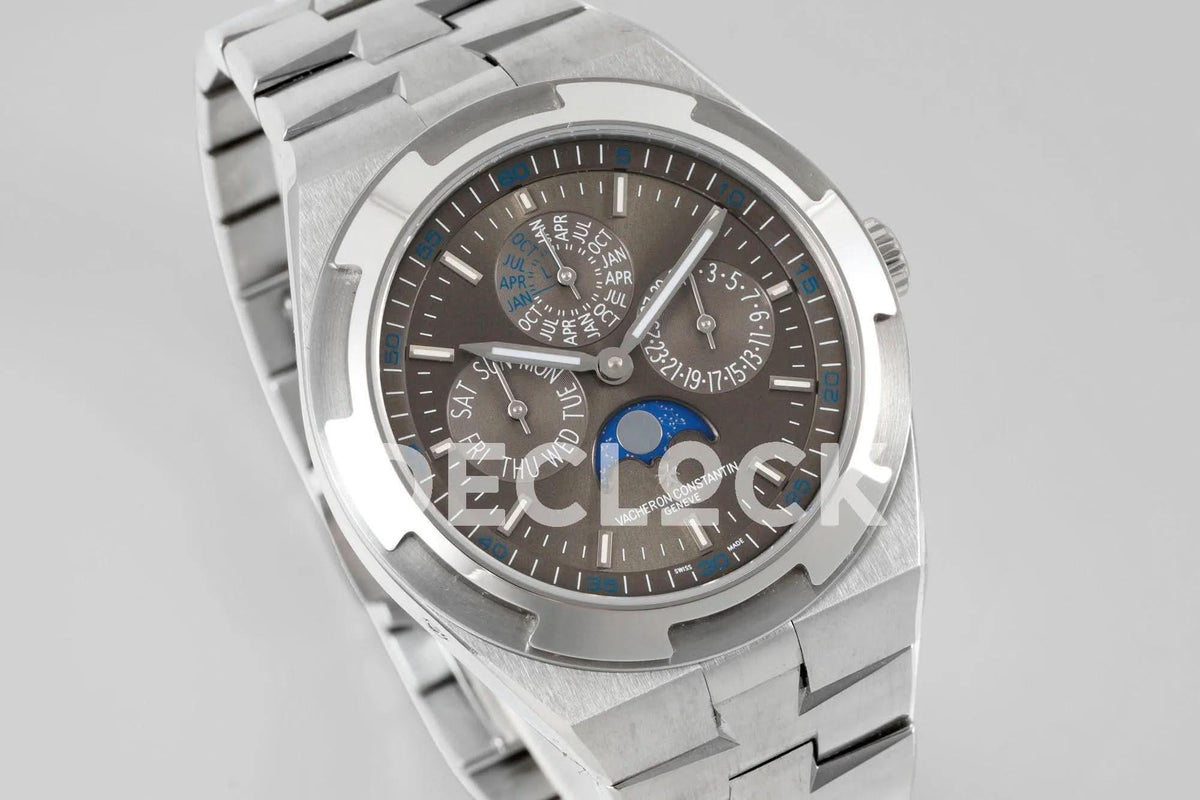 Replica Vacheron Constantin Overseas Perpetual Calendar Steel on Gray Dial |  Declock.