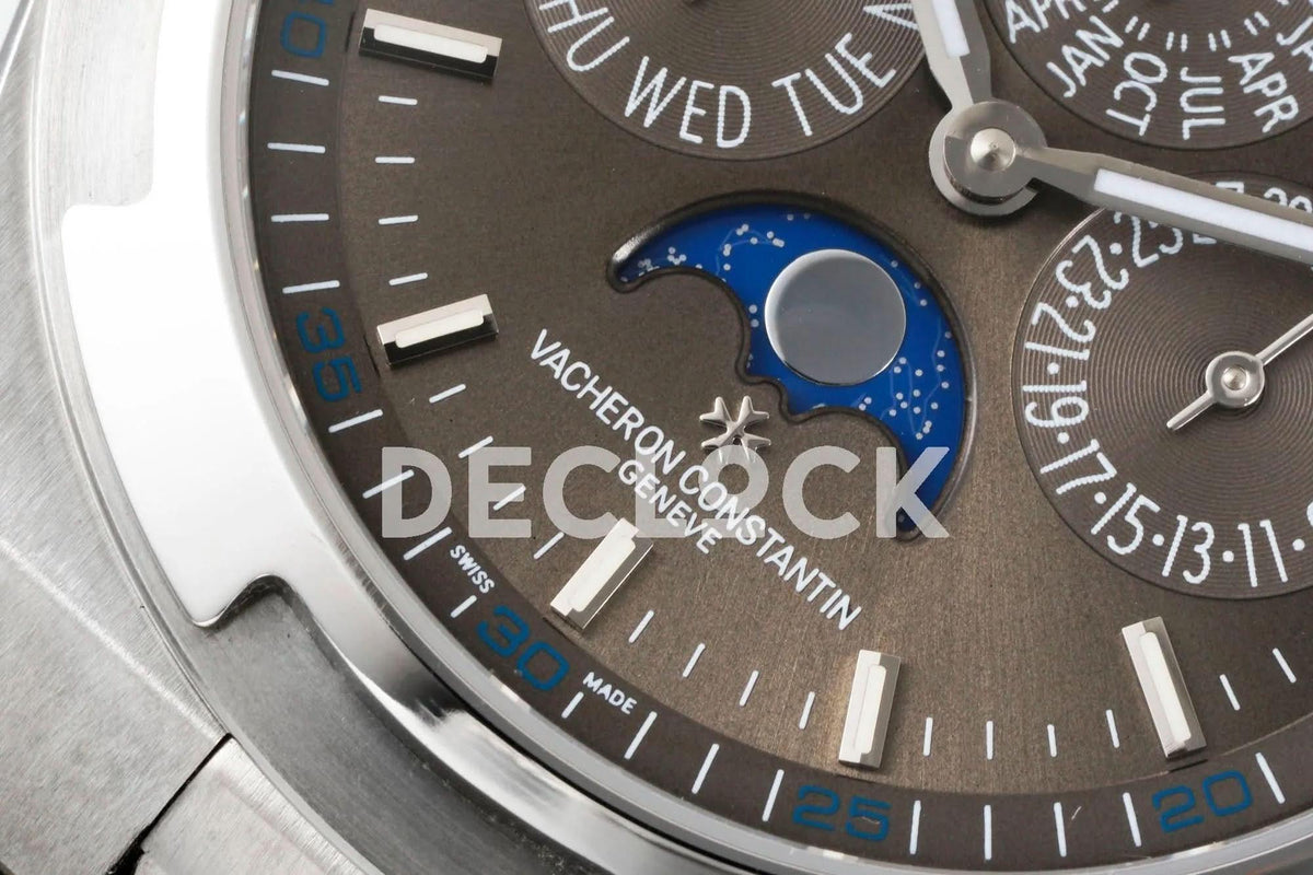 Replica Vacheron Constantin Overseas Perpetual Calendar Steel on Gray Dial |  Declock.