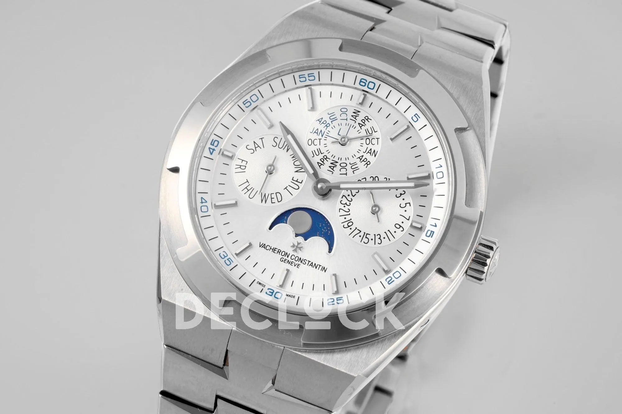 Replica Vacheron Constantin Overseas Perpetual Calendar Steel on Silver Dial