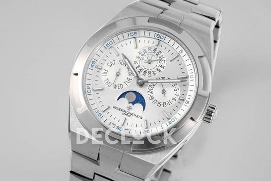 Replica Vacheron Constantin Overseas Perpetual Calendar Steel on Silver Dial | Declock.
