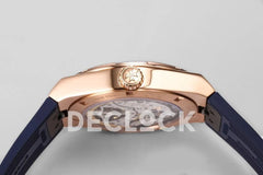 Replica Vacheron Constantin Overseas Tourbillion Blue Dial in Rose Gold on Blue Rubber